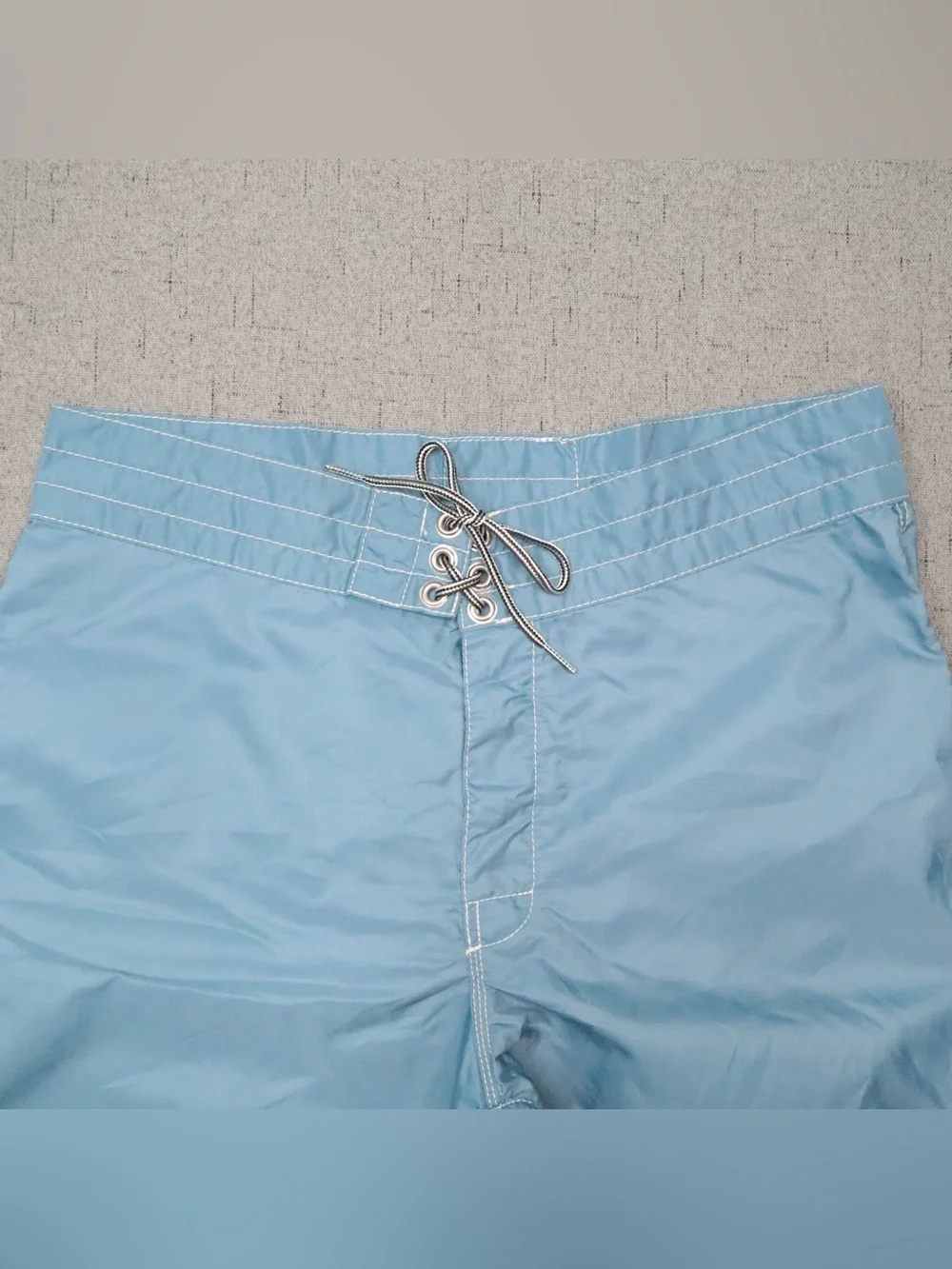 Birdwell Beach Britches Board Shorts 33 Light Blue USA Patriotic Patch⁠
